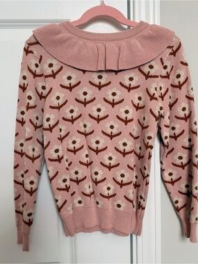 Little Stocking Co Girlhood Floral Cotton Sweater 8 years VGUC